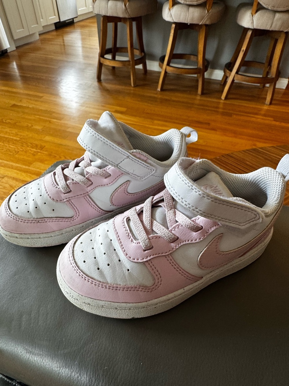Kids Pink and White Nike Athletic Sneakers